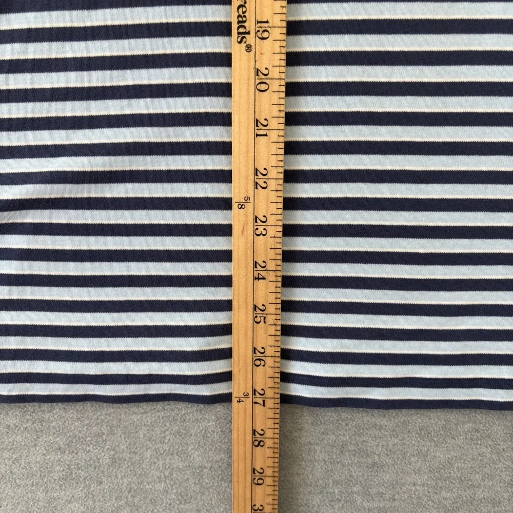 Polo Ralph Lauren Mens XL Striped Short Sleeve Polo Shirt Navy Light Blue Cotton